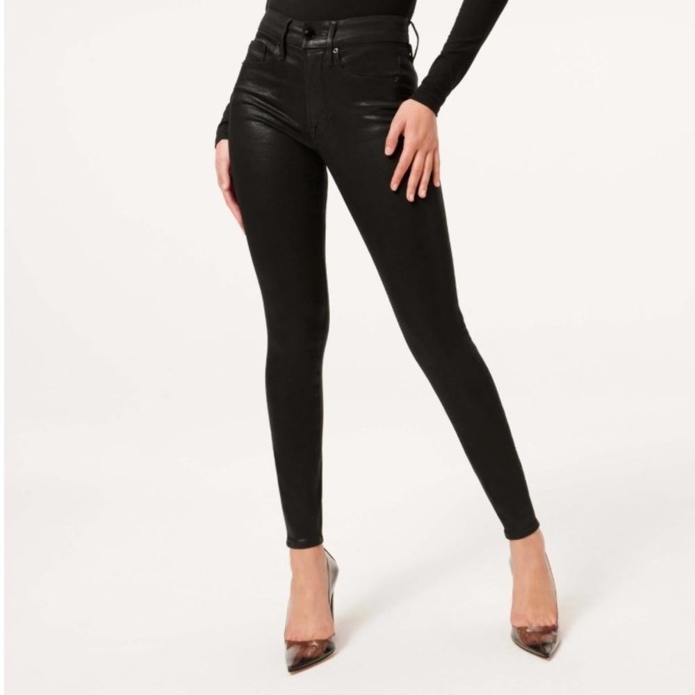 Good American good legs Black Denim Jeans coated skinny jeans
